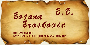 Bojana Brošković vizit kartica